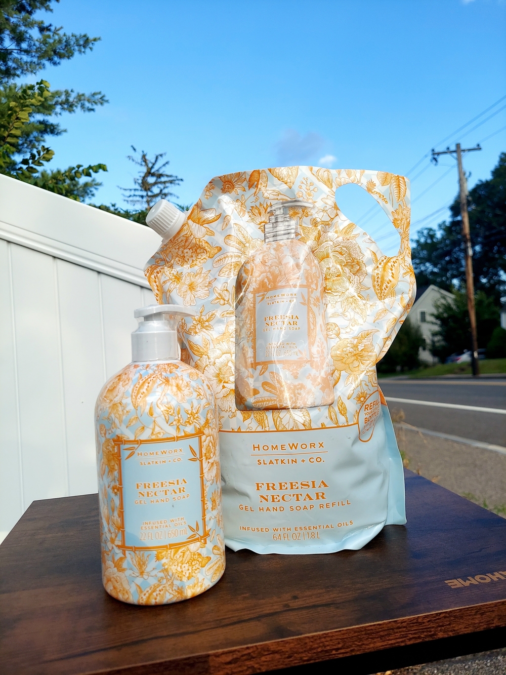 HomeWorx Freesia Nectar Gel Hand Soap 22oz + 64oz Refill Bag NWT Cottagecore